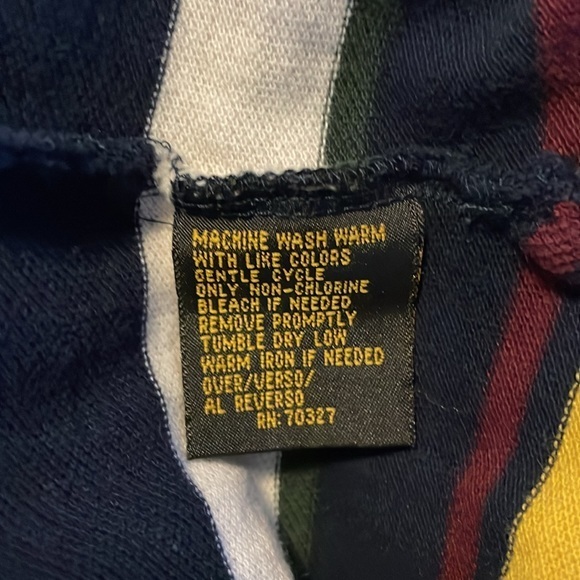 Basic Options Vintage 100% Cotton Long Sleeve Striped Polo Y2K Size 2XLT - Picture 6 of 6